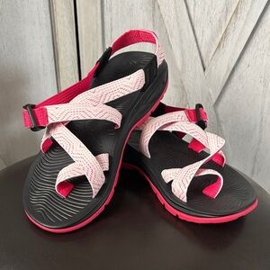 Pink and Black Chaco’s ZCloud Strappy Sandals